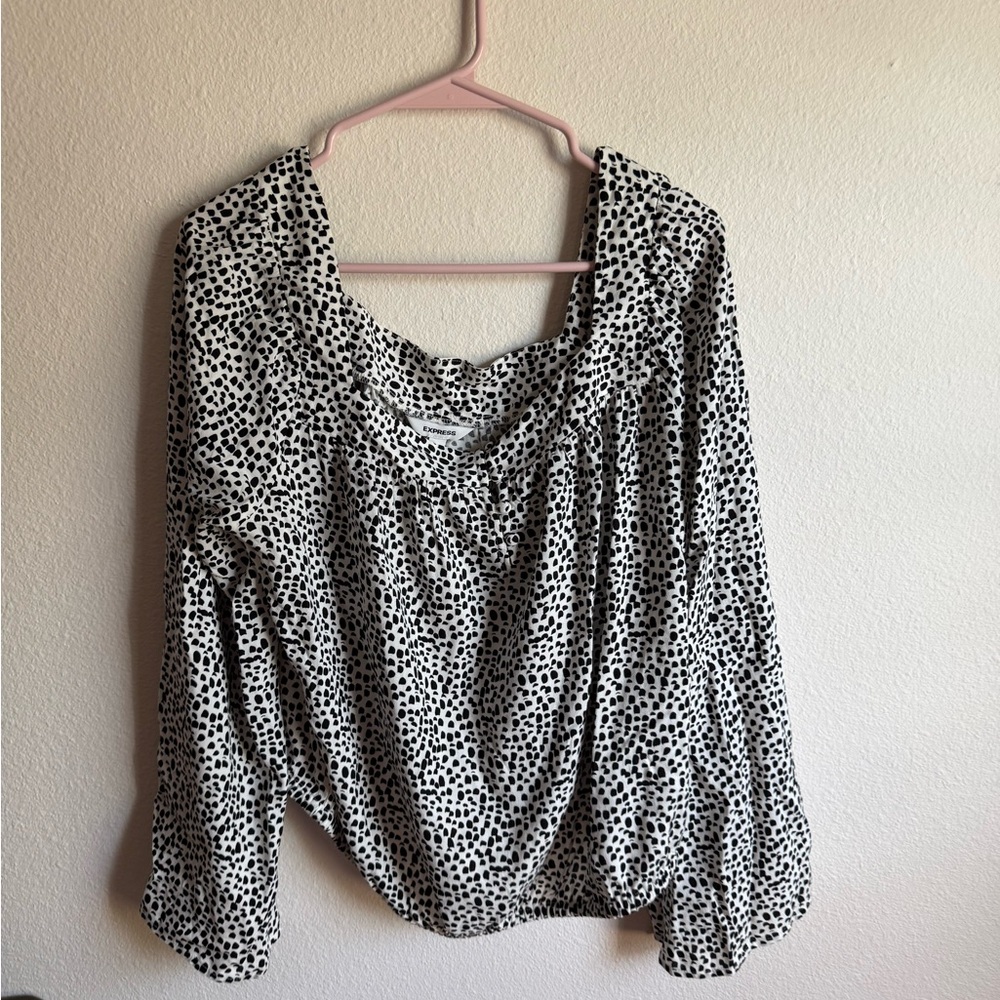 Express Black & White Blouse